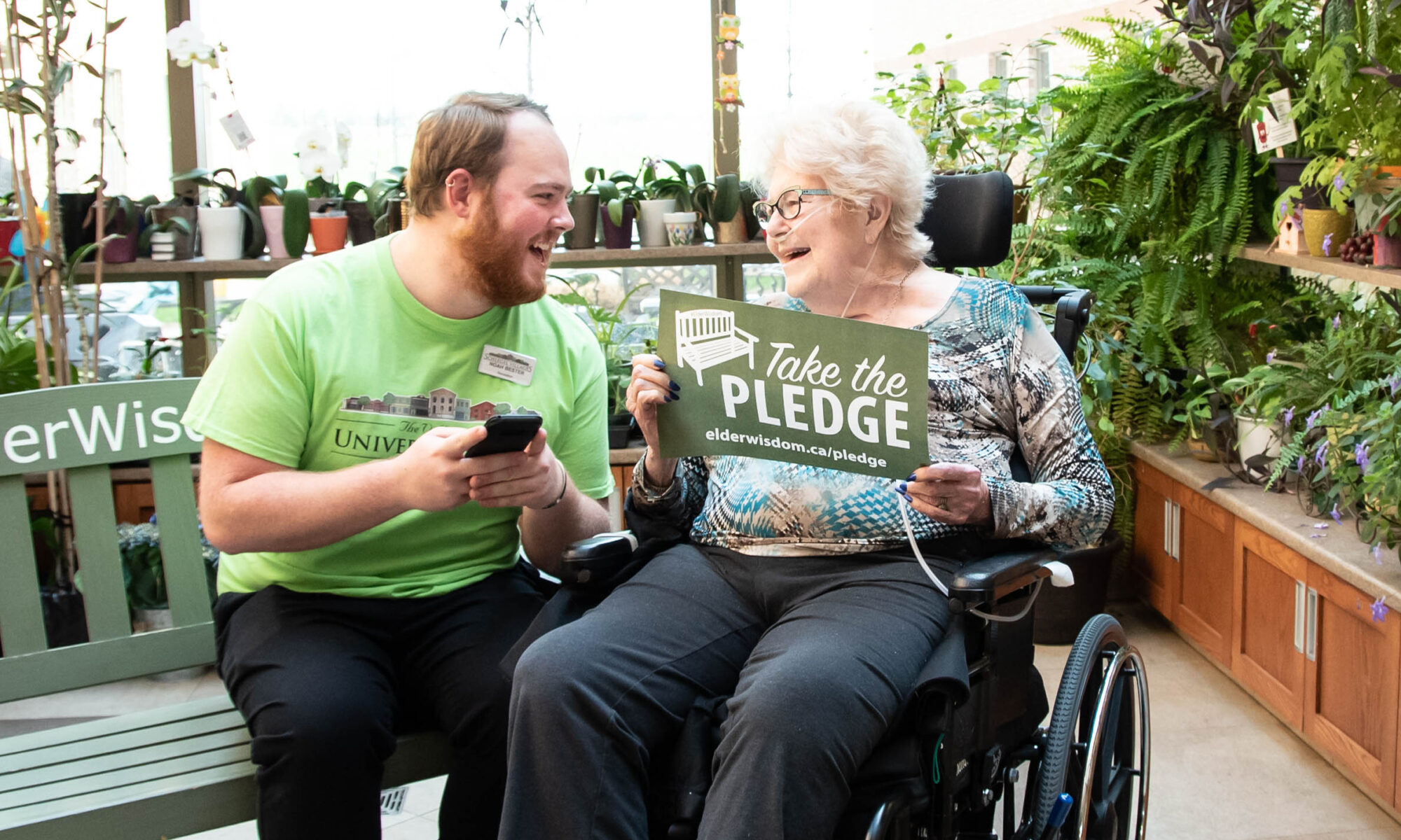 Team Member & Resident from The Village at University Gates suggest you take the #ElderWisdom pledge